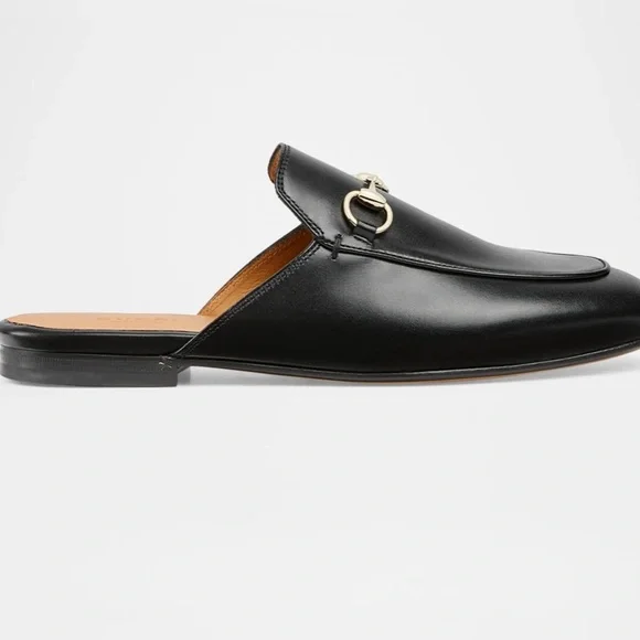 Gucci size 7 Princetown black leather mules loafer slides - Picture 2 of 9